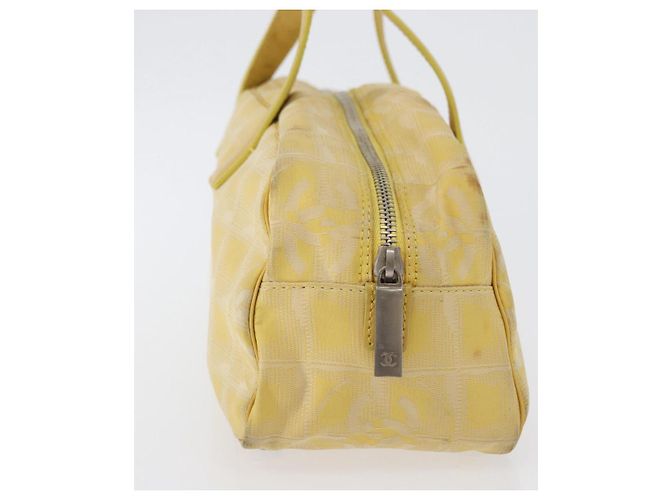 CHANEL Nuova Borsa da Viaggio in Nylon Gialla Argento CC Auth LNZ232 Giallo - vista 5