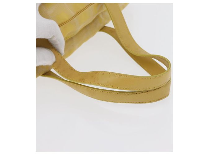 CHANEL Nuova Borsa da Viaggio in Nylon Gialla Argento CC Auth LNZ232 Giallo - vista 8