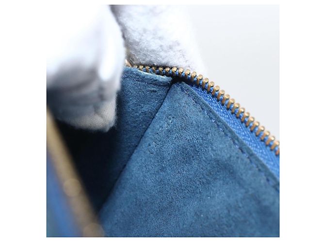 LOUIS VUITTON Epi Pochette Accessori Pouch Blu M52985 LV Auth am10677 - vista 12