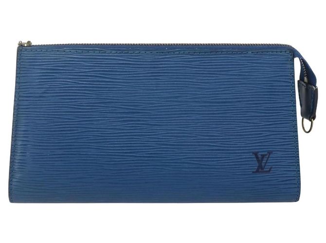 LOUIS VUITTON Epi Pochette Accessori Pouch Blu M52985 LV Auth am10677 - vista 13