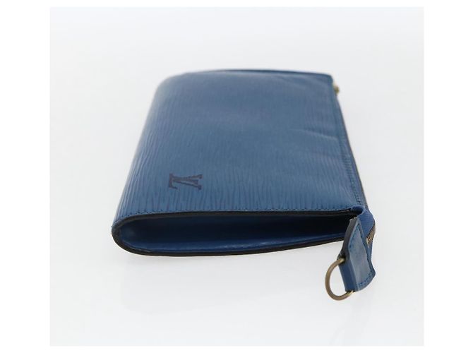 LOUIS VUITTON Epi Pochette Accessori Pouch Blu M52985 LV Auth am10677 - vista 4