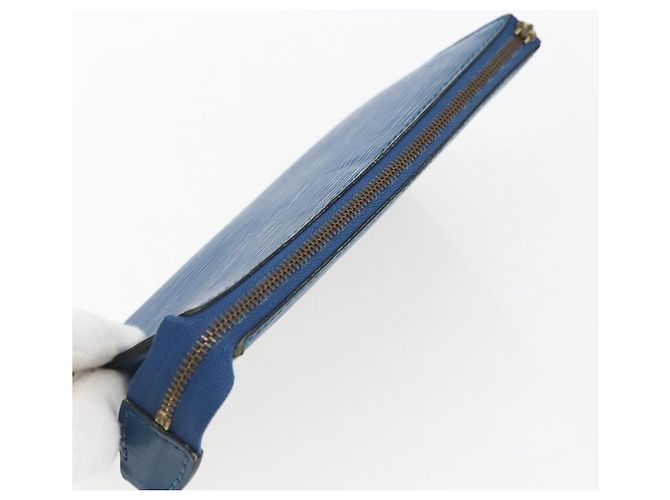 LOUIS VUITTON Epi Pochette Accessori Pouch Blu M52985 LV Auth am10677 - vista 5