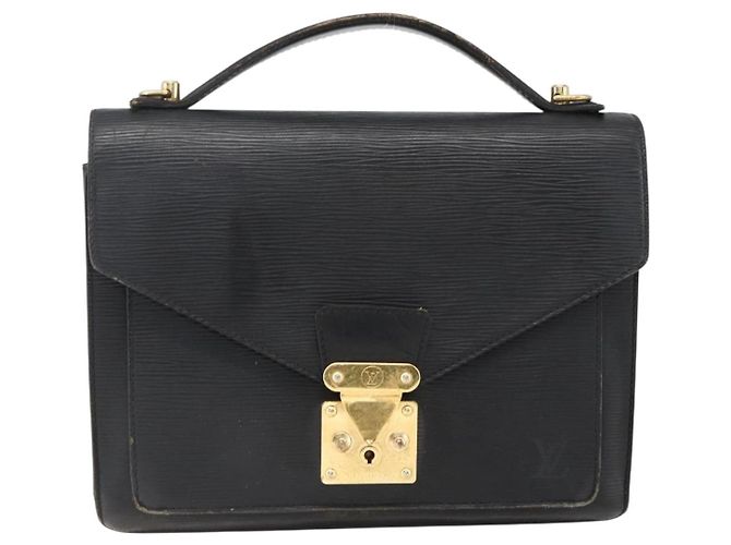 LOUIS VUITTON Borsa a Mano Epi Monceau 28 Nera M52122 LV Auth ka2571 Nero - vista 13