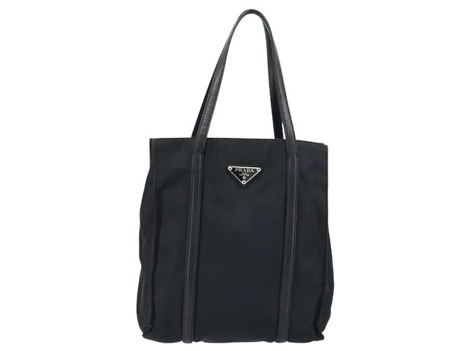 PRADA Bolsa de mão em nylon preto prata Auth kk630 - vista 13