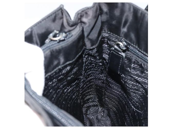 PRADA Bolsa de mão em nylon preto prata Auth kk630 - vista 20