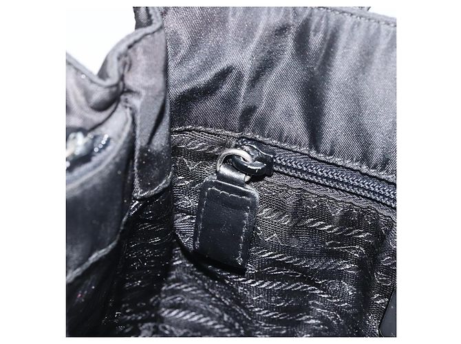 PRADA Bolsa de mão em nylon preto prata Auth kk630 - vista 21