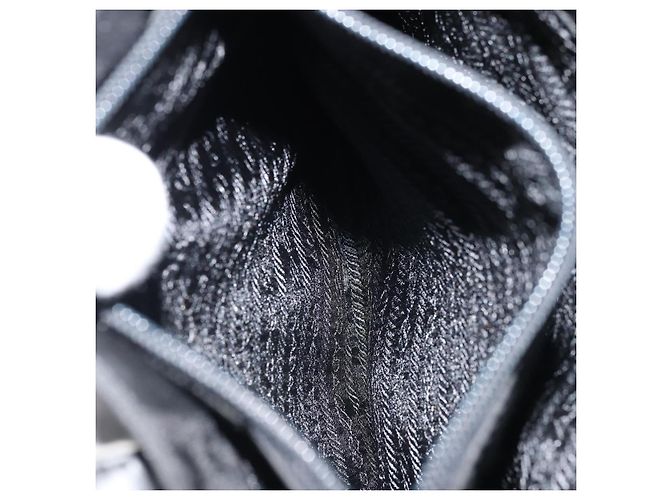 PRADA Bolsa de mão em nylon preto prata Auth kk630 - vista 24