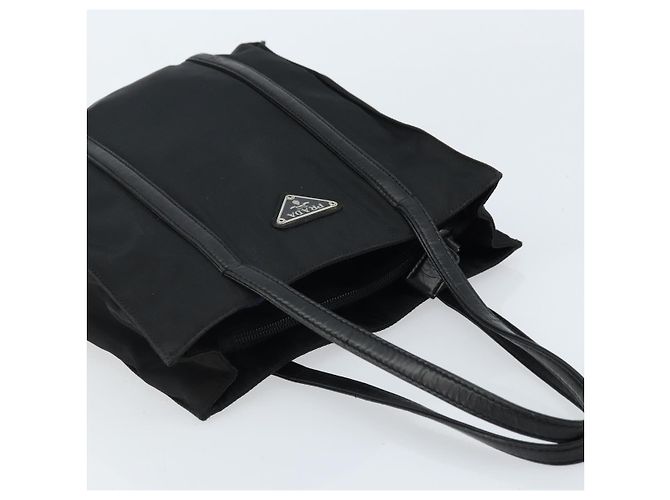 PRADA Bolsa de mão em nylon preto prata Auth kk630 - vista 6