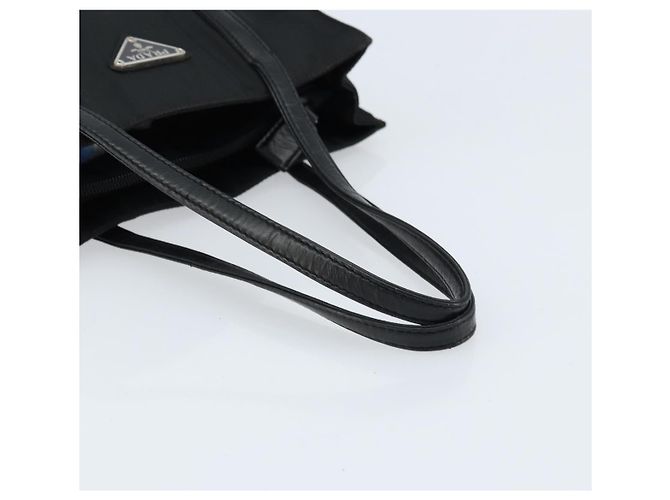 PRADA Bolsa de mão em nylon preto prata Auth kk630 - vista 7