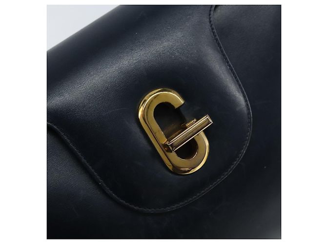 Borsa a mano GUCCI in pelle blu navy con oro 000 406 1080 Auth 173159 D'oro - vista 14