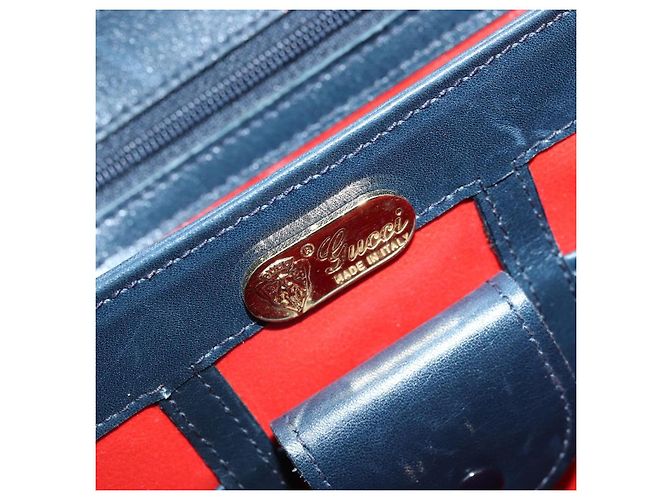 Borsa a mano GUCCI in pelle blu navy con oro 000 406 1080 Auth 173159 D'oro - vista 15