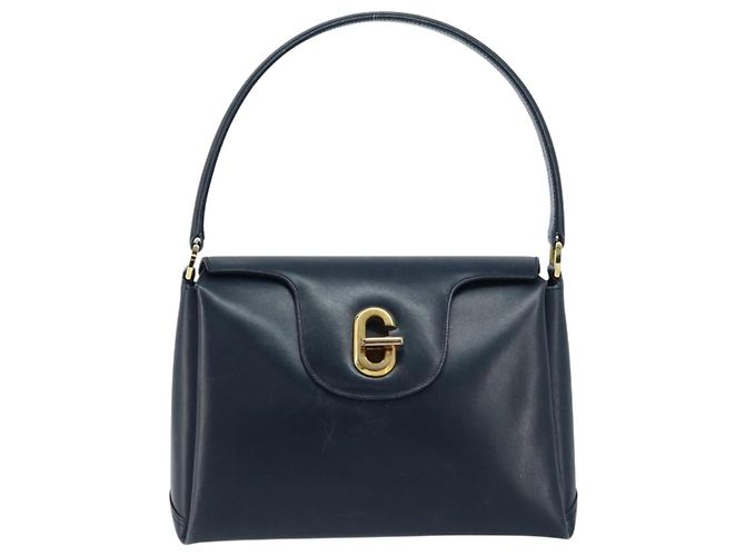 Borsa a mano GUCCI in pelle blu navy con oro 000 406 1080 Auth 173159 D'oro - vista 2