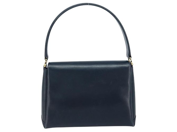 Borsa a mano GUCCI in pelle blu navy con oro 000 406 1080 Auth 173159 D'oro - vista 3