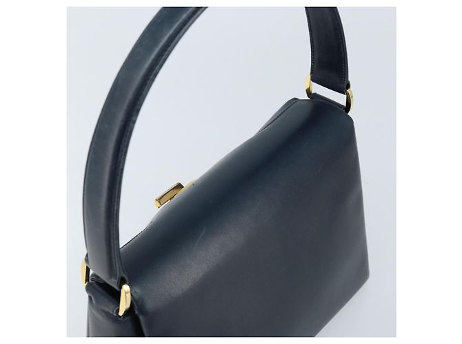Borsa a mano GUCCI in pelle blu navy con oro 000 406 1080 Auth 173159 D'oro - vista 6