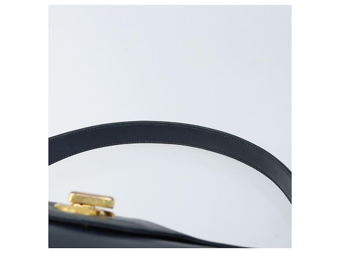 Borsa a mano GUCCI in pelle blu navy con oro 000 406 1080 Auth 173159 D'oro - vista 8