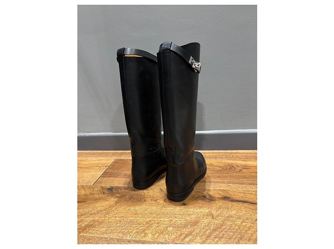 Botas de montar de cuero negro Hermès - vista 10
