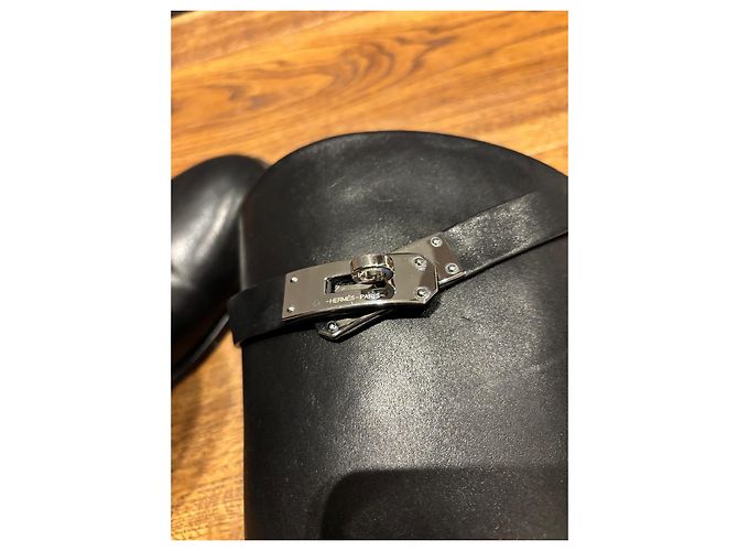 Botas de montar de cuero negro Hermès - vista 5