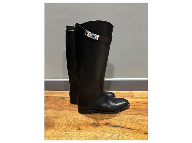 Botas de montar de cuero negro Hermès - vista 7