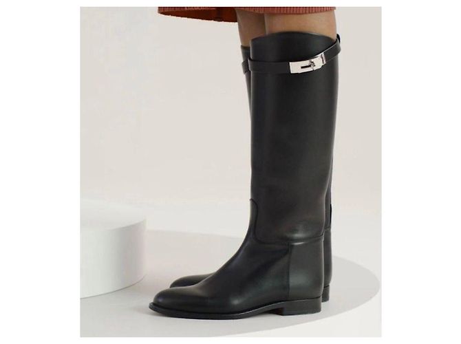 Botas de montar de cuero negro Hermès - vista 8