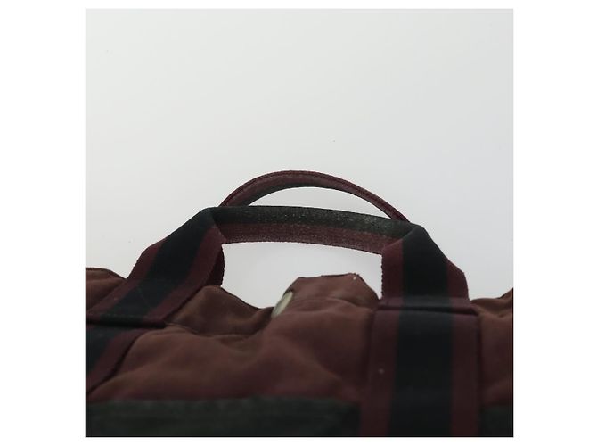 Hermès HERMES Borsa Fourre Tout in Tela 3 Pezzi Beige Marrone Nero Auth ti3717 - vista 13