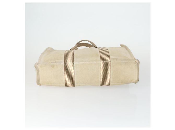 Hermès HERMES Borsa Fourre Tout in Tela 3 Pezzi Beige Marrone Nero Auth ti3717 - vista 7
