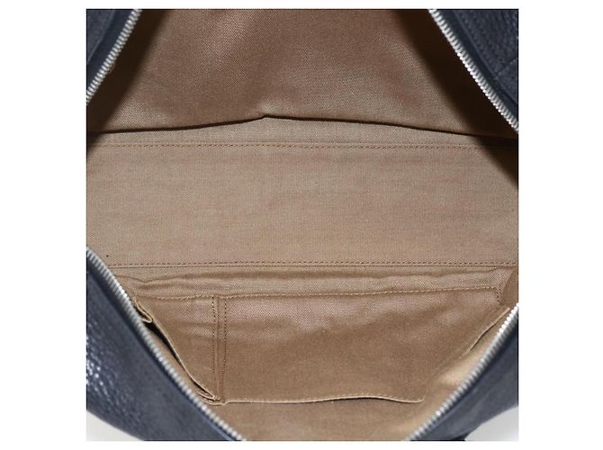 Borsa a mano in pelle nera e argento Gancini di Salvatore Ferragamo Auth am10666 Nero - vista 11