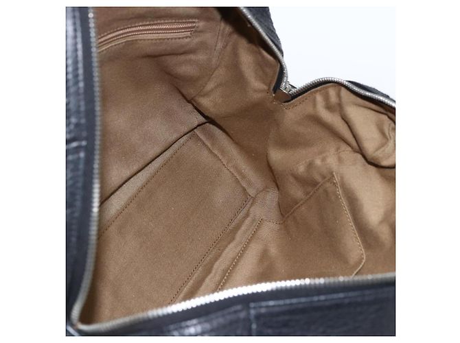 Borsa a mano in pelle nera e argento Gancini di Salvatore Ferragamo Auth am10666 Nero - vista 17