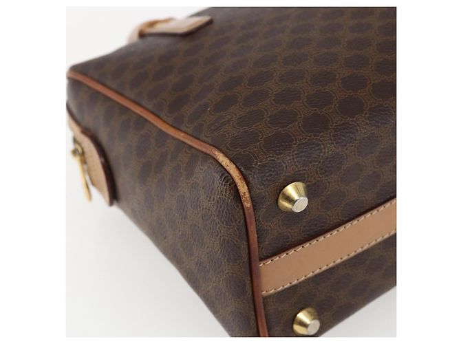Céline Borsa a mano in tela Macadam CELINE in pelle PVC marrone oro Auth 173522 D'oro - vista 14