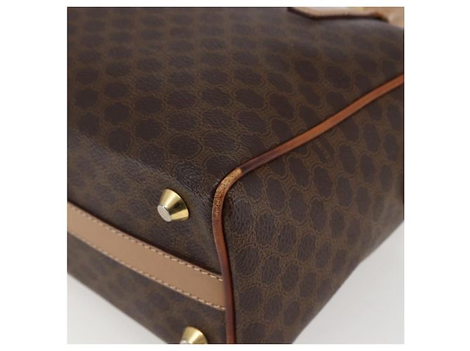 Céline Borsa a mano in tela Macadam CELINE in pelle PVC marrone oro Auth 173522 D'oro - vista 15