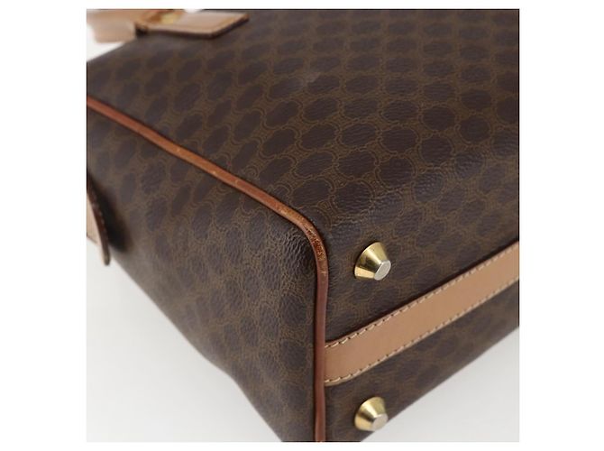 Céline Borsa a mano in tela Macadam CELINE in pelle PVC marrone oro Auth 173522 D'oro - vista 16