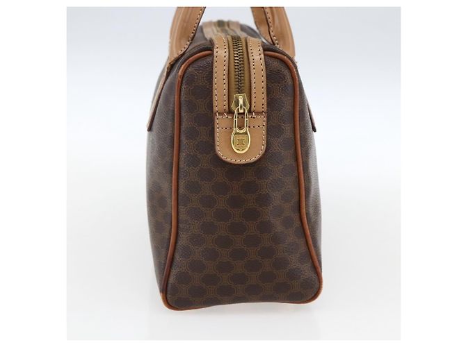Céline Borsa a mano in tela Macadam CELINE in pelle PVC marrone oro Auth 173522 D'oro - vista 3