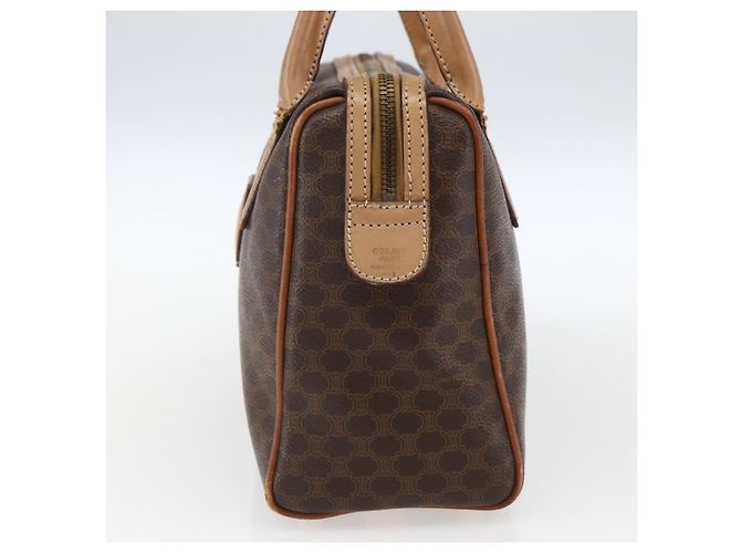 Céline Borsa a mano in tela Macadam CELINE in pelle PVC marrone oro Auth 173522 D'oro - vista 4