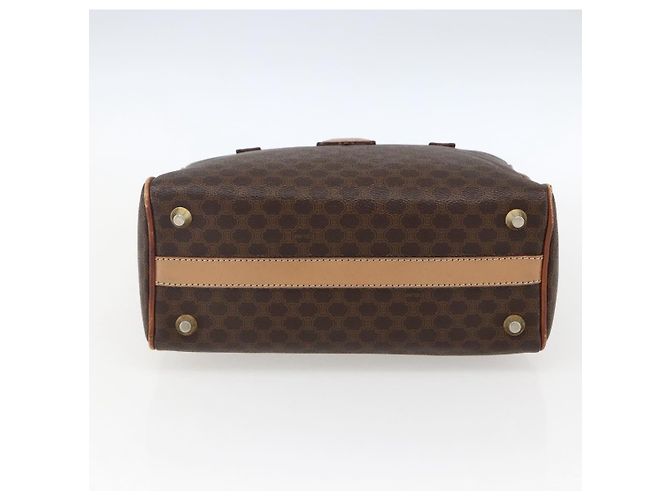 Céline Borsa a mano in tela Macadam CELINE in pelle PVC marrone oro Auth 173522 D'oro - vista 5