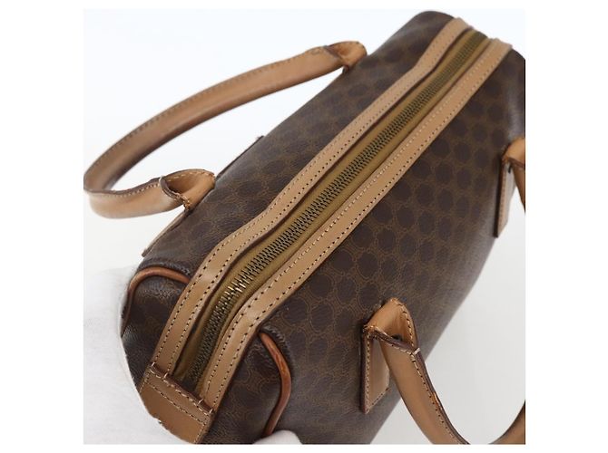Céline Borsa a mano in tela Macadam CELINE in pelle PVC marrone oro Auth 173522 D'oro - vista 6