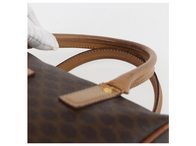 Céline Borsa a mano in tela Macadam CELINE in pelle PVC marrone oro Auth 173522 D'oro - vista 8