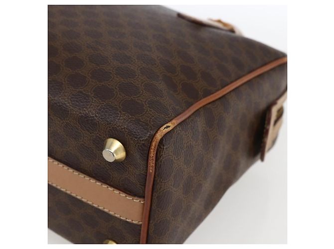 Céline Borsa a mano in tela Macadam CELINE in pelle PVC marrone oro Auth 173522 D'oro - vista 9