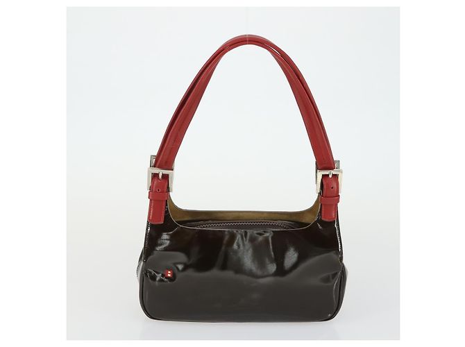 BALLY Borsa a Spalla in PVC Lucido 2 Pezzi Bordeaux Blu Auth 169519 Bordò - vista 10