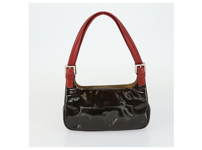 BALLY Borsa a Spalla in PVC Lucido 2 Pezzi Bordeaux Blu Auth 169519 Bordò - vista 11