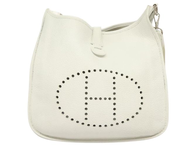Hermès HERMES Borsa a spalla Evelyn 1 GM in pelle Togo bianca Auth BA2943SAM Bianco - vista 13