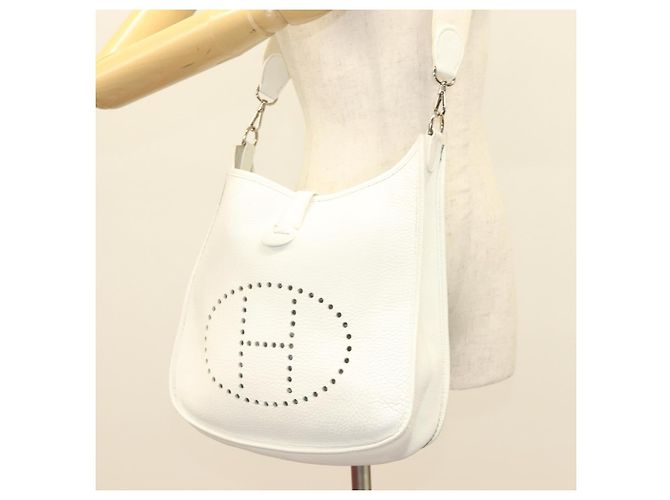 Hermès HERMES Borsa a spalla Evelyn 1 GM in pelle Togo bianca Auth BA2943SAM Bianco - vista 20