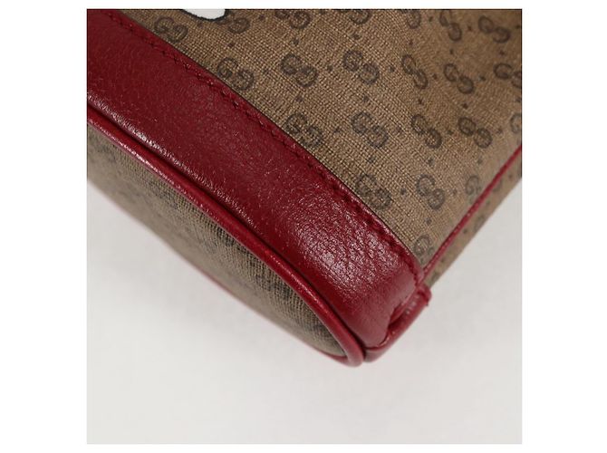 Borsa di collaborazione GUCCI Micro GG Supreme Doraemon in PVC beige e oro Auth 132450SAM D'oro - vista 15