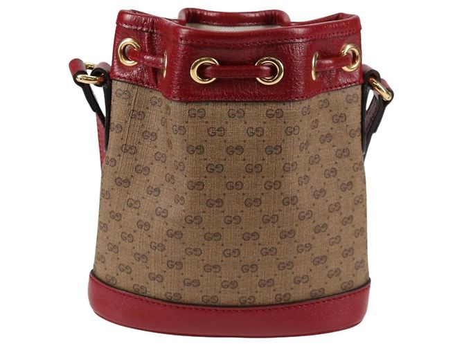 Borsa di collaborazione GUCCI Micro GG Supreme Doraemon in PVC beige e oro Auth 132450SAM D'oro - vista 2