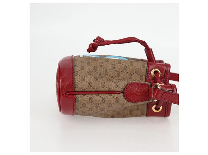 Borsa di collaborazione GUCCI Micro GG Supreme Doraemon in PVC beige e oro Auth 132450SAM D'oro - vista 4