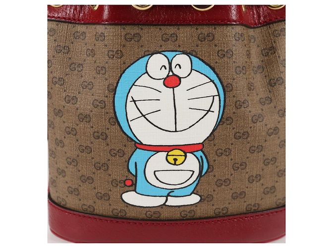Borsa di collaborazione GUCCI Micro GG Supreme Doraemon in PVC beige 647801 Auth 135552SAM D'oro - vista 2