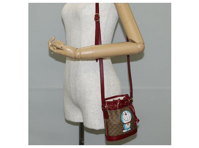 Borsa di collaborazione GUCCI Micro GG Supreme Doraemon in PVC beige 647801 Auth 135552SAM D'oro - vista 21