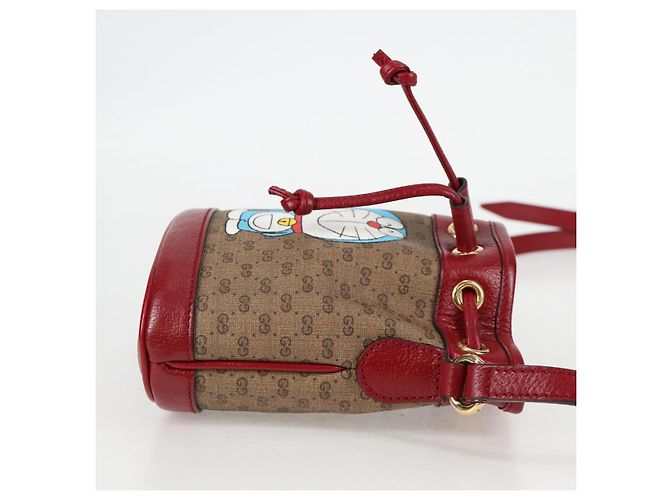 Borsa di collaborazione GUCCI Micro GG Supreme Doraemon in PVC beige 647801 Auth 135552SAM D'oro - vista 5