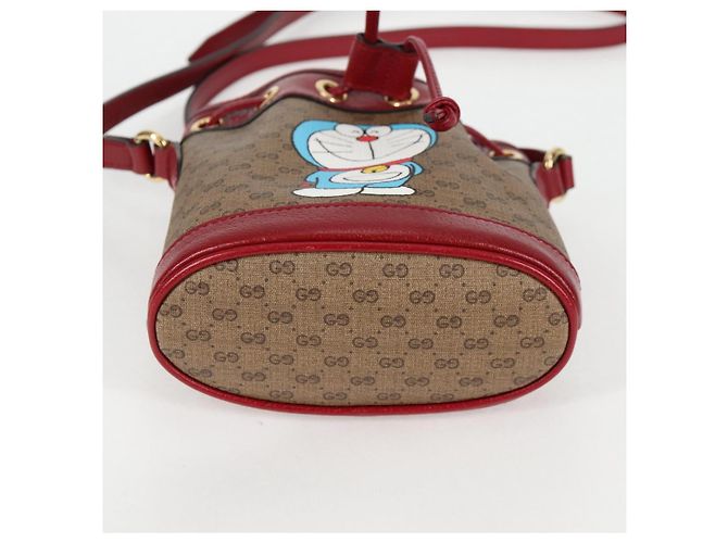 Borsa di collaborazione GUCCI Micro GG Supreme Doraemon in PVC beige 647801 Auth 135552SAM D'oro - vista 6