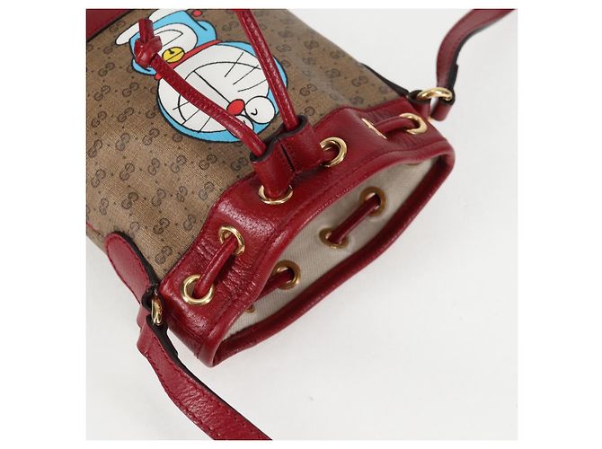 Borsa di collaborazione GUCCI Micro GG Supreme Doraemon in PVC beige 647801 Auth 135552SAM D'oro - vista 7