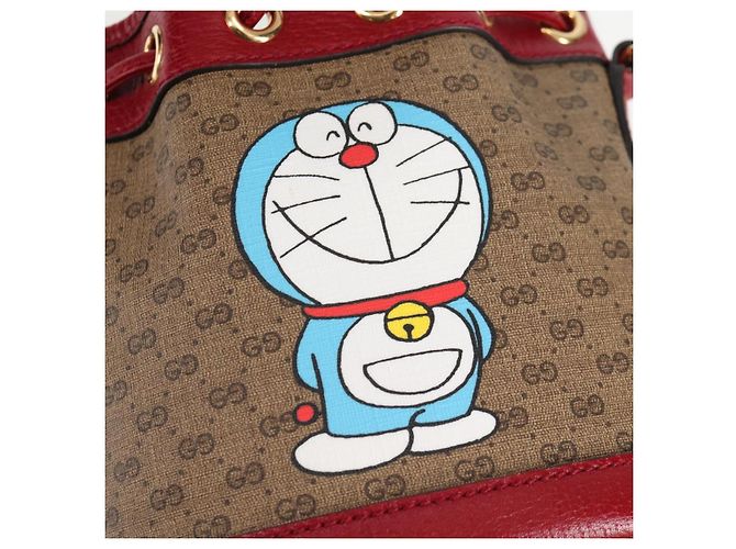 Borsa di collaborazione GUCCI Micro GG Supreme Doraemon in PVC beige 647801 Auth 138992SAM D'oro - vista 10