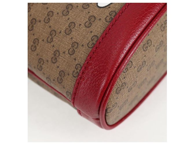 Borsa di collaborazione GUCCI Micro GG Supreme Doraemon in PVC beige 647801 Auth 138992SAM D'oro - vista 15